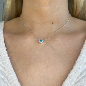 Silver Turquoise Dreamy Heart Necklace