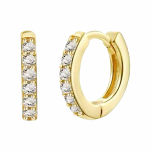 Crystal Cleo Gold Hoops 9mm