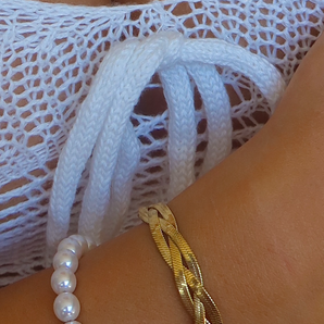 Crystal Ball Pearl Bracelet