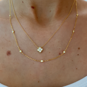 Gold Dainty 7 Ball Necklace