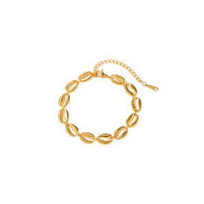 Gold Bean X Shell Bracelet