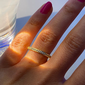 Gold Classic Crystal Adjustable Ring