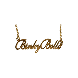 Gold Custom Italics Necklace