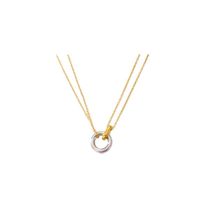 Silver and Gold Double Layered O Necklace