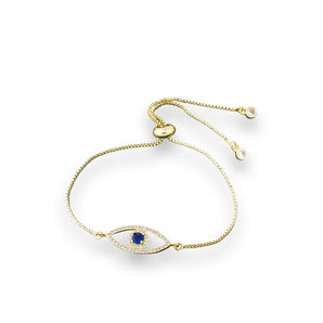 Gold Adjustable Evil Eye Bracelet