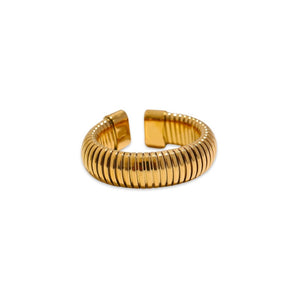 Gold Thick Caterpillar Adjustable Ring