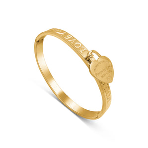 Gold Love You Forever Bangle