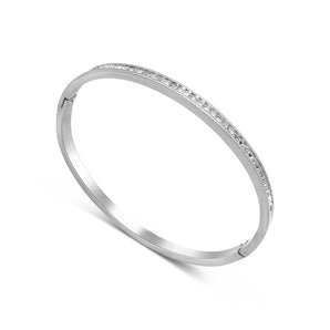 Silver Crystal Waterfall Bangle