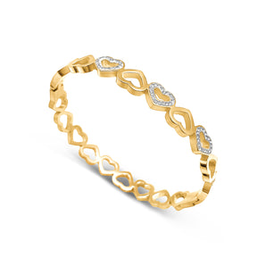 Gold Heart Outline Bangle