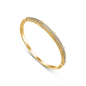 Gold Crystal Overload Clover Bangle