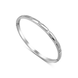 Silver Malibu Crystal Bangle