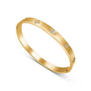 Gold Clover Bangle