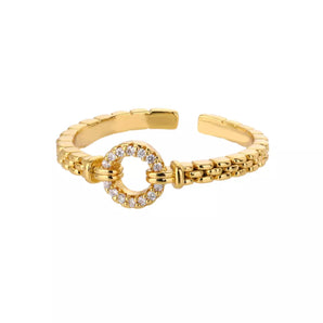 Gold O Adjustable Ring
