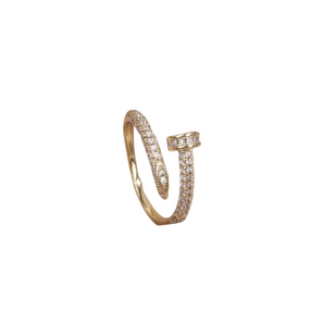 Gold Crystal Luxe Adjustable Ring