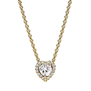 Gold Crystal Dreamy Heart Necklace