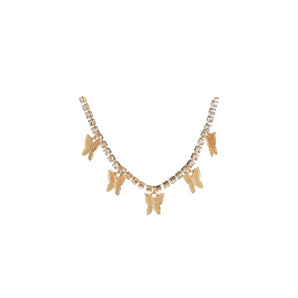 Gold Butterfly Choker Necklace
