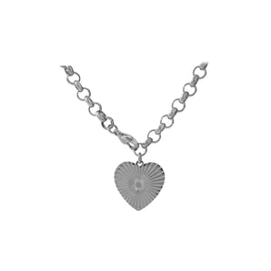 Silver Lined Heart Adjustable Necklace