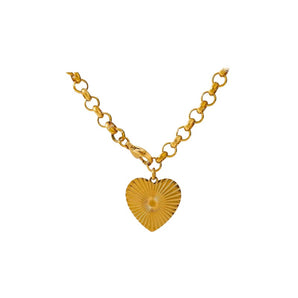 Gold Lined Heart Adjustable Necklace