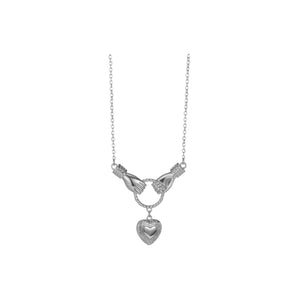 Silver Hand Held Heart Necklace