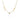 Gold necklace featuring the names "Binky" and "Belle" on either side of a central pavé heart charm, set on a delicate gold chain with a slight drop shadow underneath.