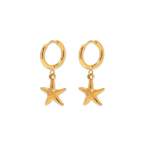 Gold Starfish Huggies
