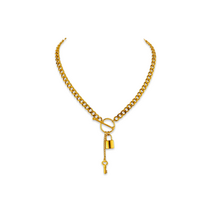 Gold Lock and Key Necklace