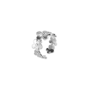 Silver Natalia Flower Adjustable Ring