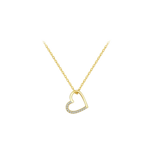 Gold Dainty Thin Heart Necklace