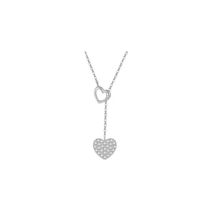 Silver Dainty Double Heart Victoria Necklace