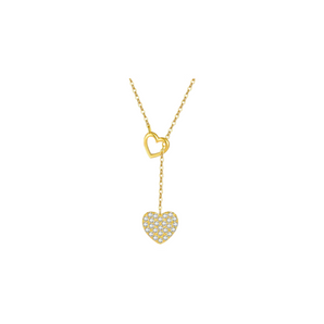 Gold Dainty Double Heart Victoria Necklace