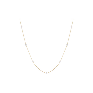 Gold Dainty 7 Pearl Necklace