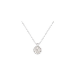 Marble Rose Silver Necklace