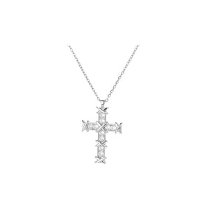 Silver X Cross Necklace