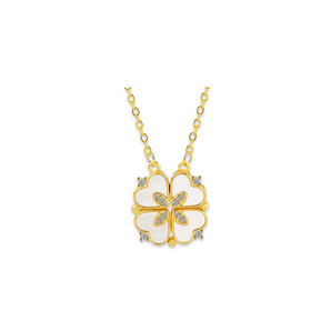 Gold Magnetic Chrome Clover Necklace