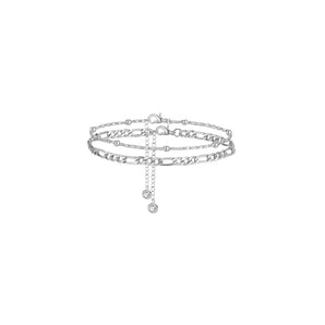 Silver Two Layered Anklet