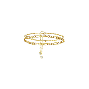 Gold Two Layered Anklet