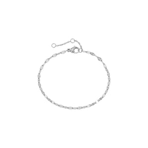 Silver Textured Chain Anklet