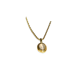 Gold Marble Fill Pendant Necklace