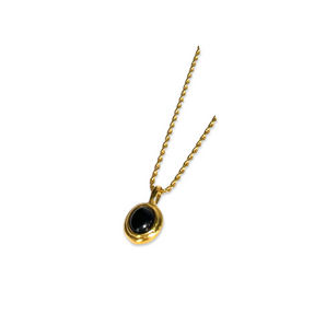 Gold Black Pendant Necklace