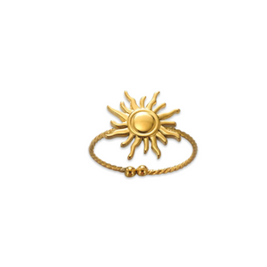 Gold Sun Adjustable Ring
