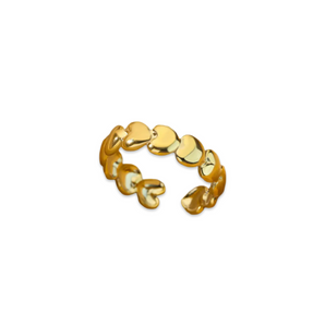 Gold Hearts Overload Adjustable Ring