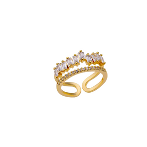 Gold Two Layered Adjustable Ring