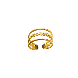 Gold Triple Layered Adjustable Ring