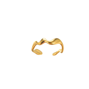 Gold Wavy Adjustable Ring