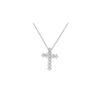 Silver Unmatched Cross Necklace