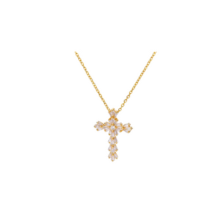 Gold Unmatched Cross Necklace