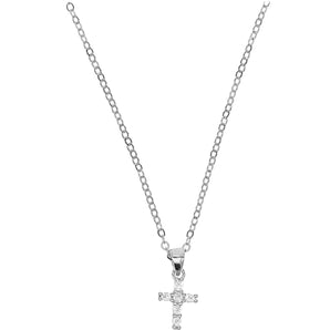 Silver Crystal Overload Cross Necklace