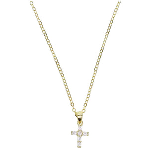 Gold Crystal Overload Cross Necklace