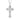 A silver cross necklace adorned with shimmering crystals.