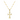 A gold-plated gothic-style cross pendant necklace with crystal embellishments on a chain.